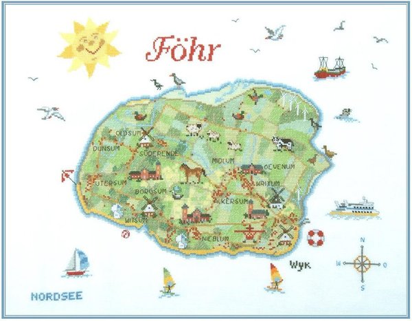 Föhr - Die Insel -  Stickpackung Kreuzstich