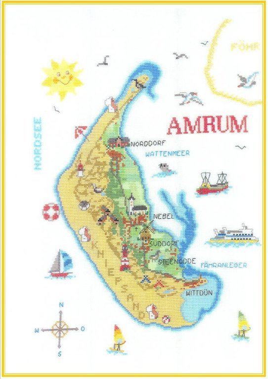 Amrum - Kreuzstich - Stickvorlage zum Sticken