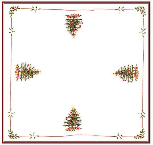 Weihnachtsdecke  Kreuzstich - Stickvorlage zum Sticken