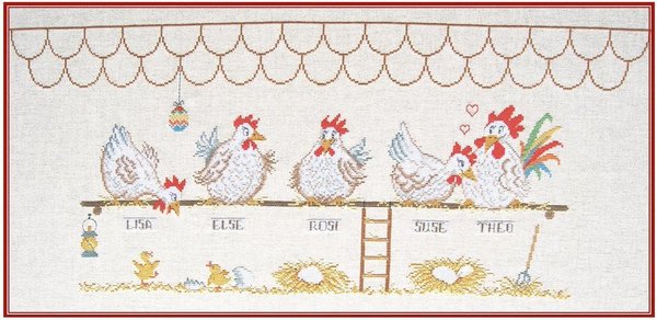 Hühnerspektakel  Stickpackung  Kreuzstich