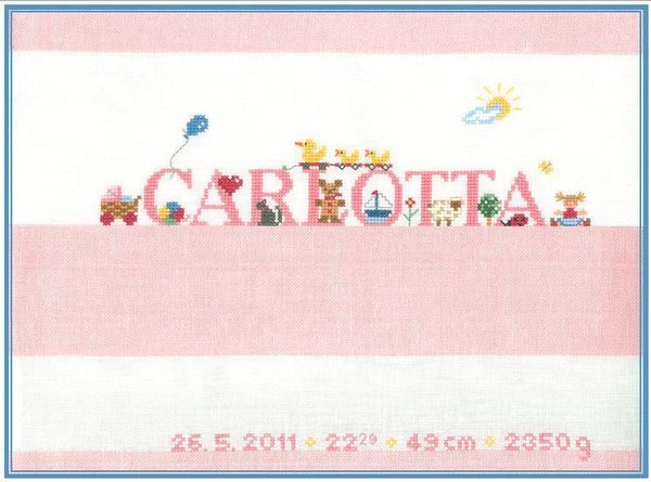Carlotta - Kreuzstich - Stickvorlage Geburt zum Sticken