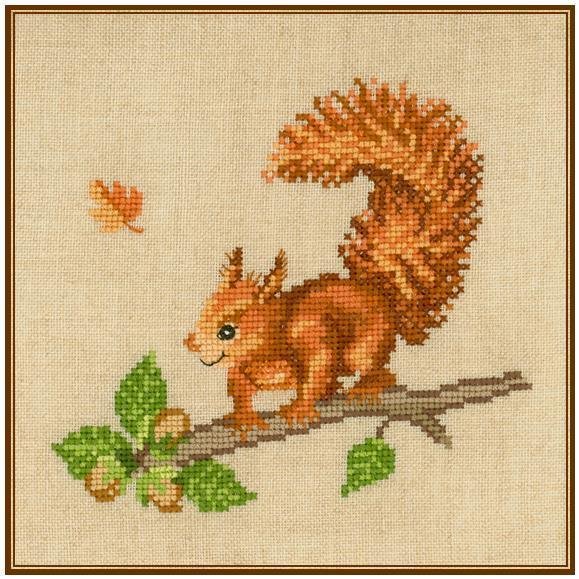 Hansi das Eichhörnchen  Kreuzstich - Stickvorlage