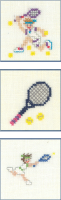 Mini 29 Tennisspieler Schläger Tennisspielerin  Kreuzstich - Stickvorlage