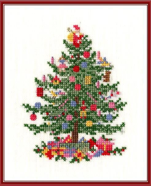 Kleiner Weihnachtsbaum  Kreuzstich - Stickvorlage zum Sticken